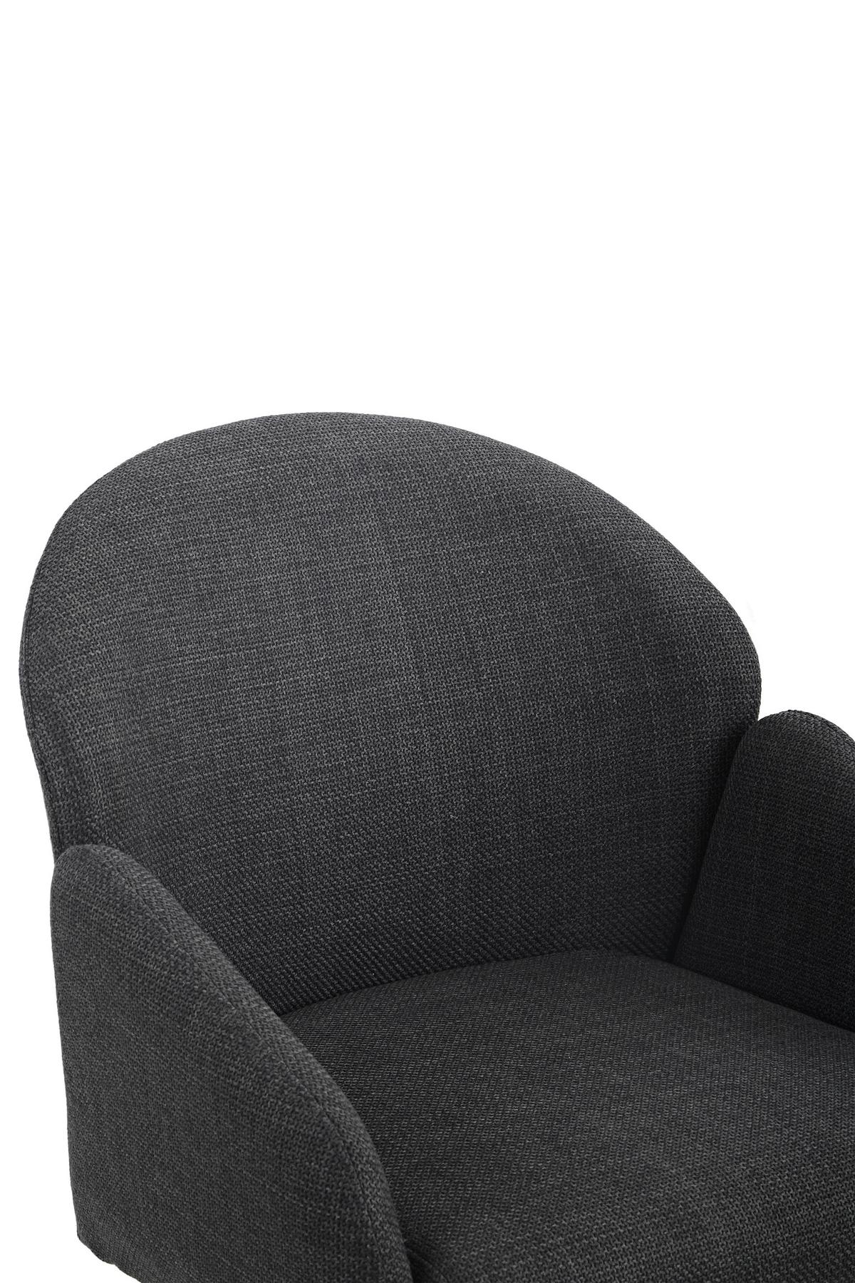 Armlehnstuhl Holly drehbar Webstoff Anthrazit, B: 56,5 cm - Anthrazit, MODERN, Textil/Metall (56,5/61/84cm)