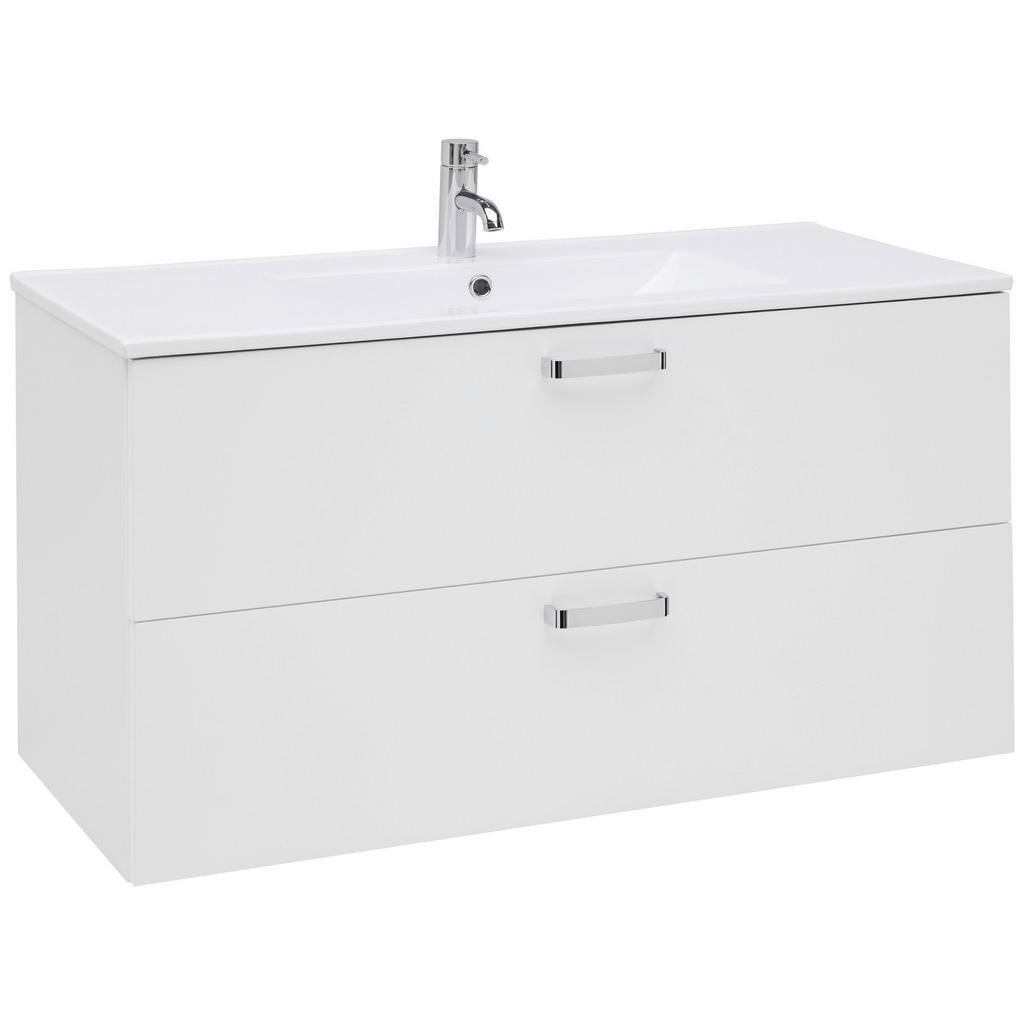 Waschbecken mit Unterschrank B: 100 cm Weiß