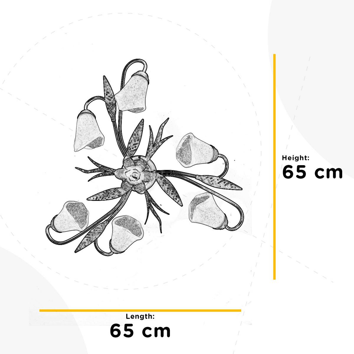 Deckenleuchte 4230/pl6 - Bronzefarben, KONVENTIONELL, Glas/Metall (65/65/25cm)