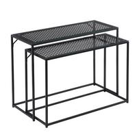 BEISTELLTISCHSET Schwarz B: 100 cm - Schwarz, Design, Glas/Metall (100/40/77cm) - MID.YOU