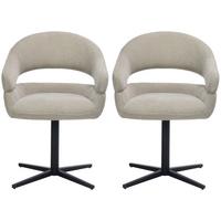 Armlehnstuhl Sigrid Leinenoptik Braun drehbar - Schwarz/Braun, MODERN, Holz/Textil (62/84/58cm) - My Baby Lou