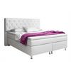 Boxspringbett Mit Topper 1801x200 Cm Turin - Silberfarben/Weiß, KONVENTIONELL, Leder/Textil (180/200cm) - MID.YOU