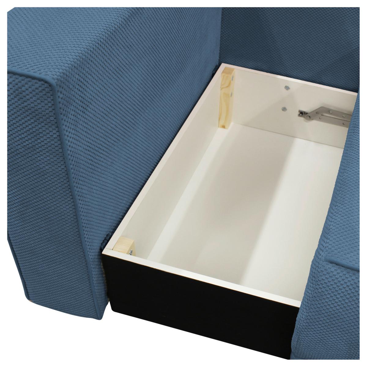 Récamiere Iga Li Blau B: 168 Cm - Blau/Schwarz, Design, Textil (168/73/99cm) - MID.YOU