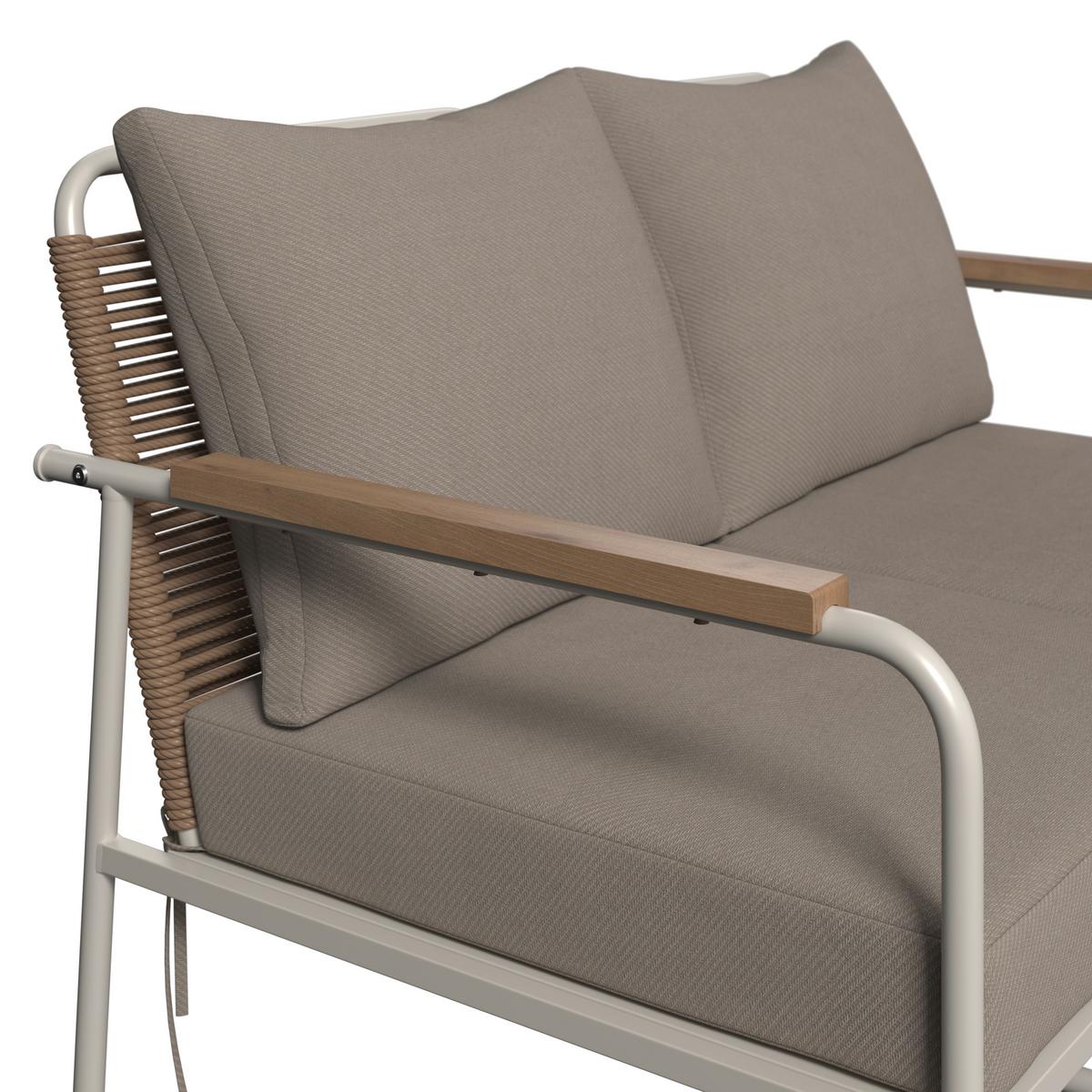 Loungegarnitur Portofino - Creme/Weiß, MODERN, Holz/Kunststoff (77/71/116cm) - Beldano