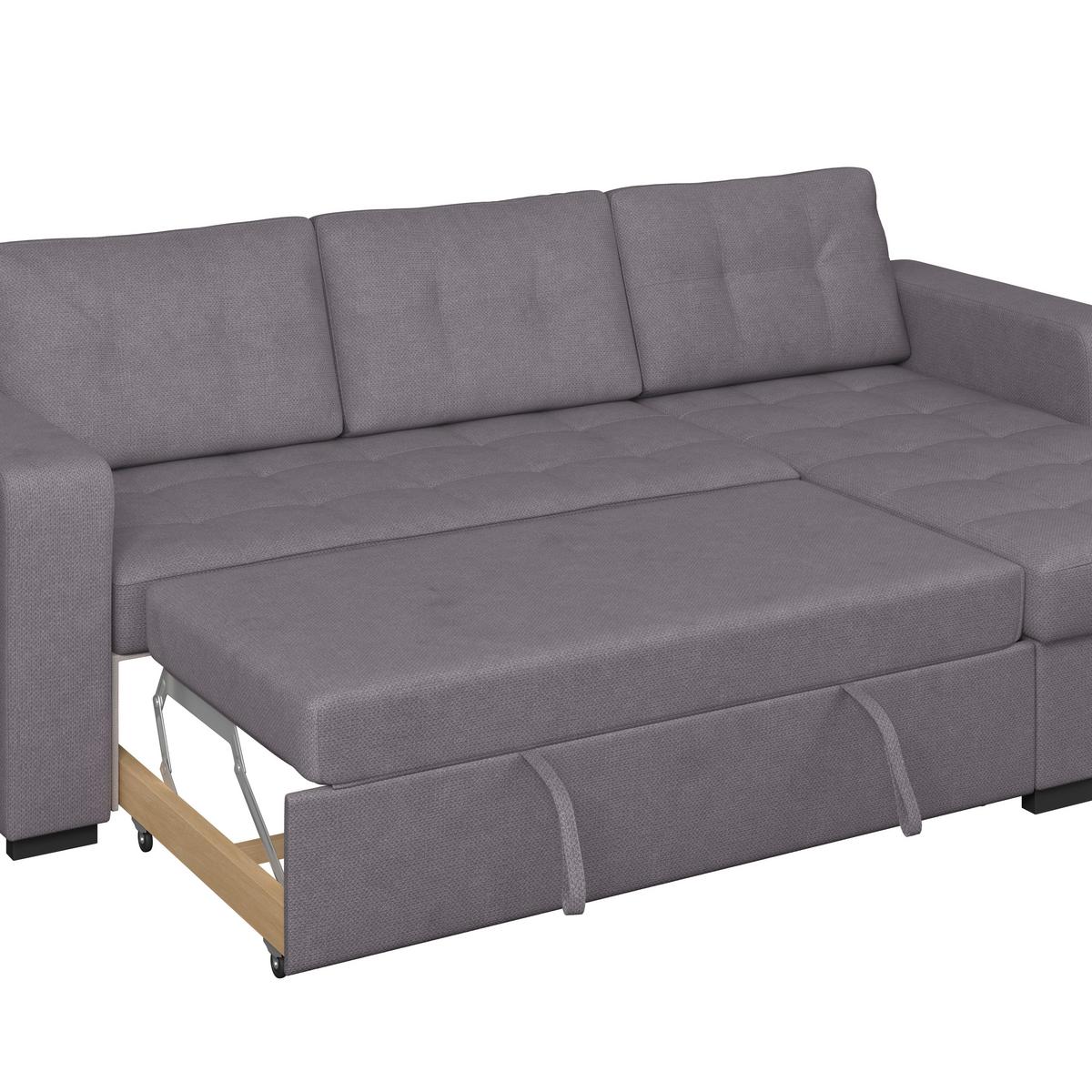 Ecksofa Turin Dunkelgrau, 239x160cm - Dunkelgrau, Trend, Holz/Textil (239/160cm)