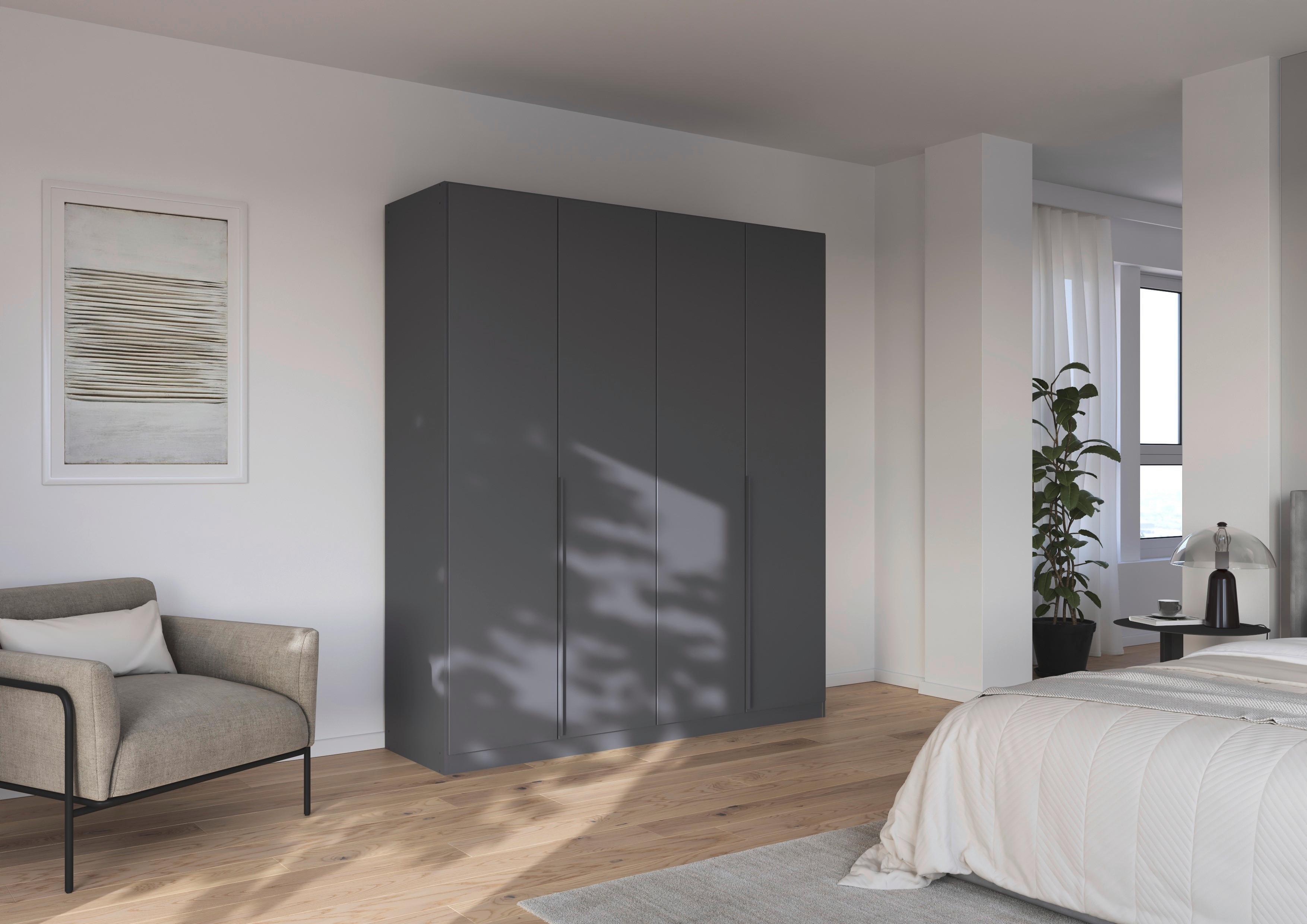 Drehtürenschrank Alabama Grau Metallic B: 181 Cm - Grau, MODERN, Holzwerkstoff (181/229/54cm) - Rauch Möbel