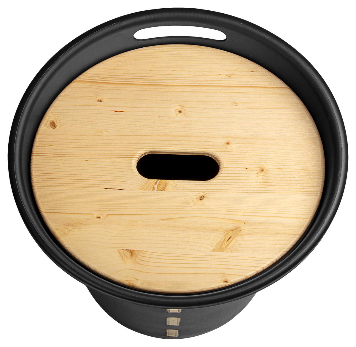 Aufbewahrungsbox für Pellets Anthrazit/Braun 38l - Anthrazit, Basics, Holz/Kunststoff (39,7/60,5/39,7cm)