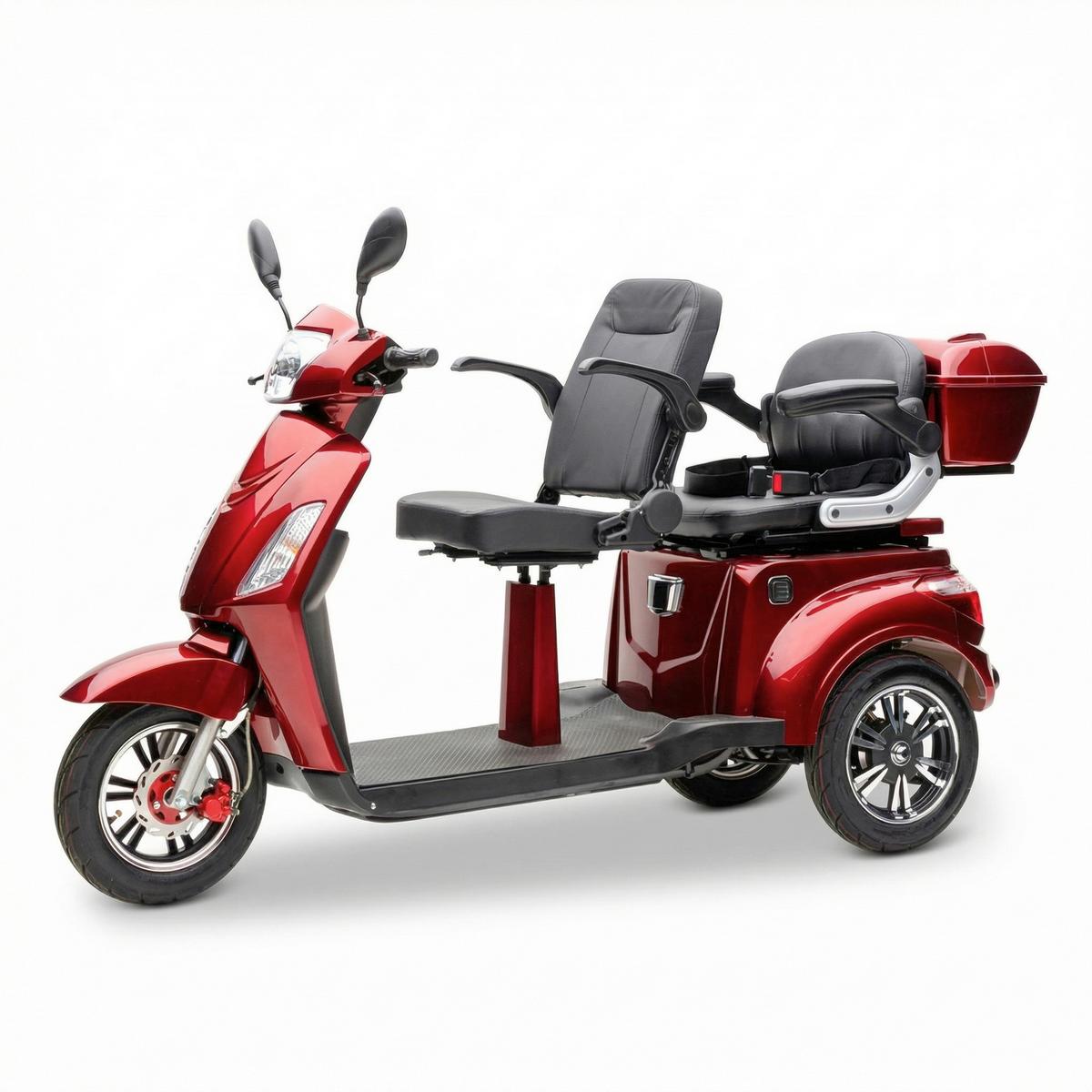 E-Seniorenmobil Billy 2.0 Blei-Akku, 3 Rad, 1000 Watt - Bordeaux, Basics, Metall (165/80/110cm)