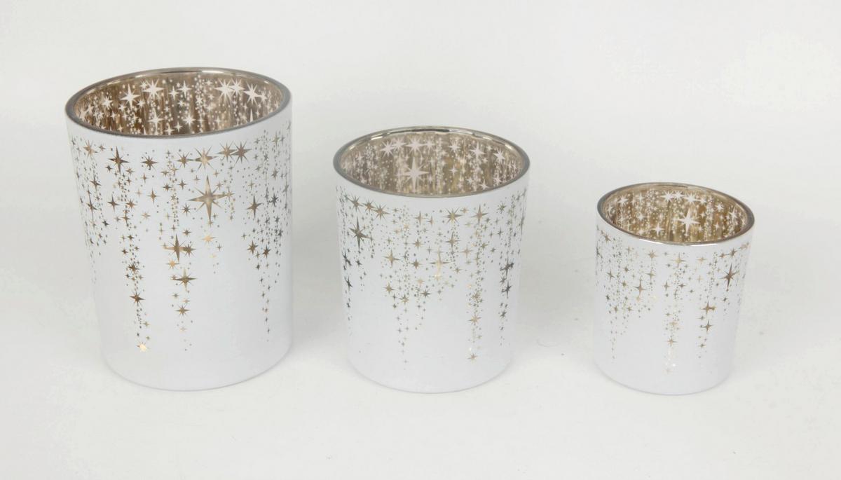 Mécsestartó Lima - fehér, Konventionell, Üveg (10/12,5cm) - Luca Bessoni