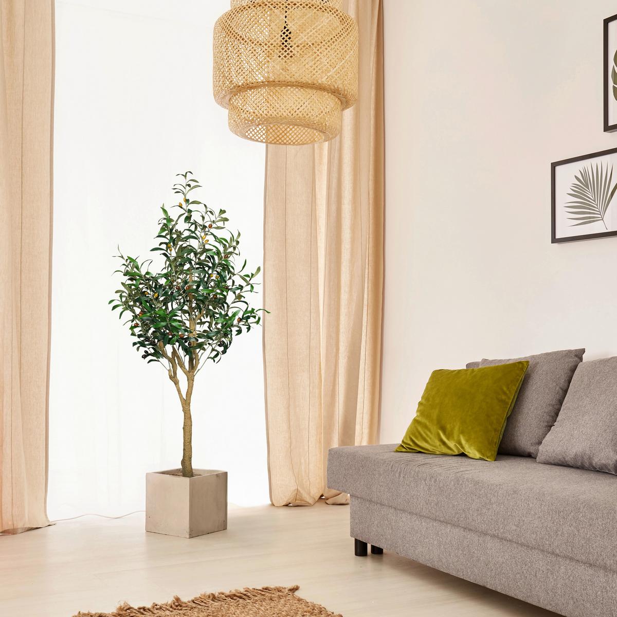 Kunstpflanze Grün/Hellbraun B: 60 cm - Hellbraun/Braun, MODERN, Kunststoff (60/150/60cm) - MID.YOU