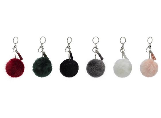 Přívěšek Na Klíče Pom - šedá/bílá, kov/umělá hmota (8.5/16cm) Přívěšek Na Klíče Pom - šedá/bílá, kov/umělá hmota (8.5/16cm)