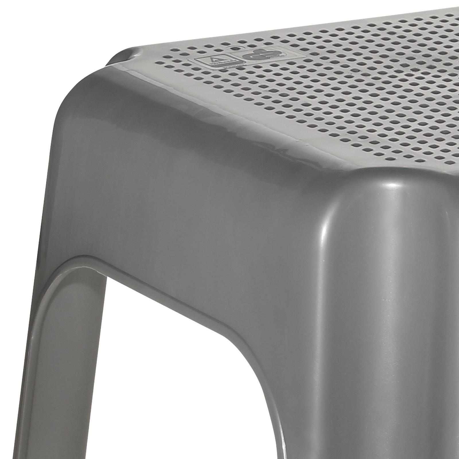 Tritthocker Silber Bis 150 Kg, H: 24 cm - Silberfarben, KONVENTIONELL, Kunststoff (36,5/30/24cm)