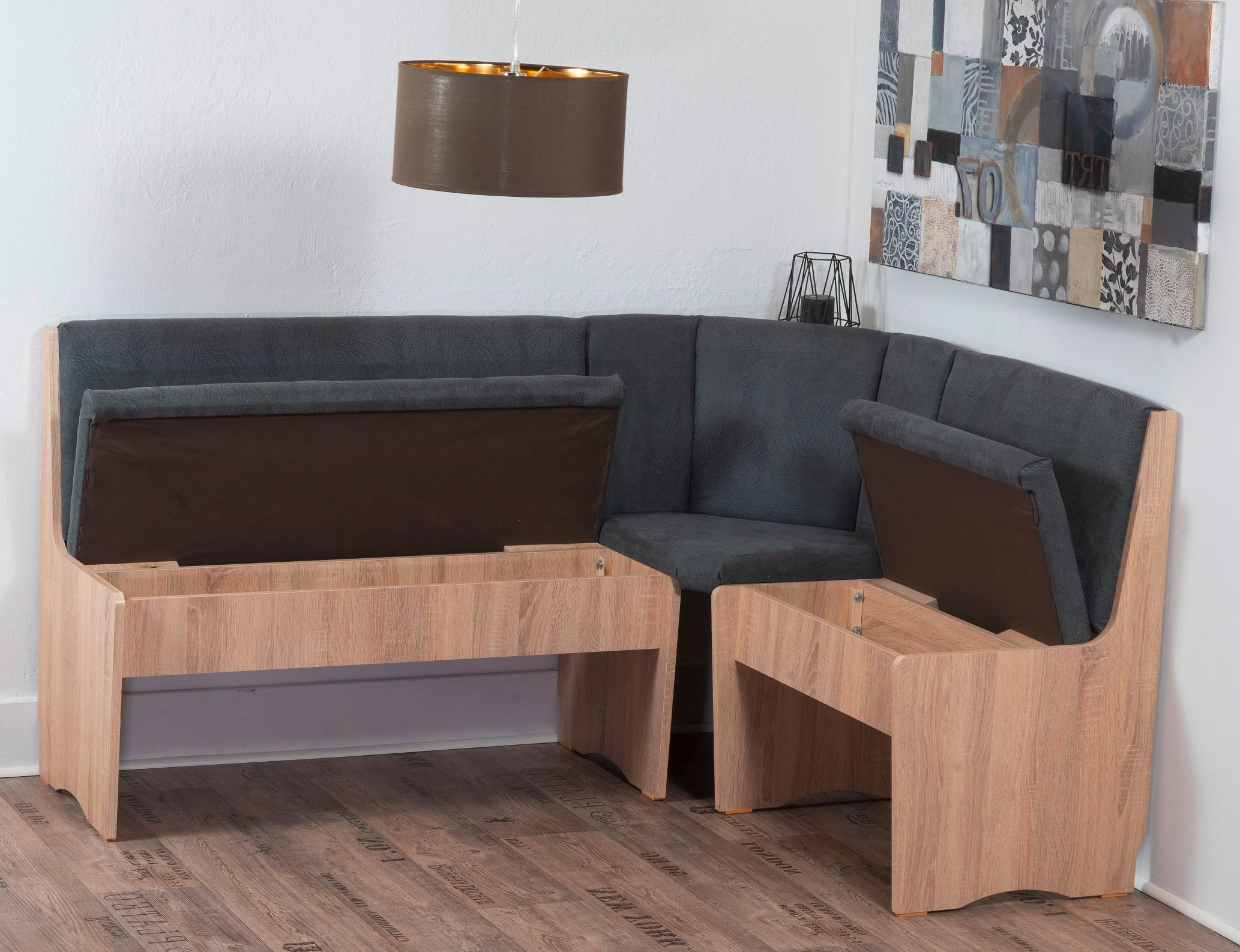 Eckbankgruppe Duisburg Olibso Titanic Grau/eiche D. B: 165cm - Grau/Sonoma Eiche, KONVENTIONELL, Holz/Holzwerkstoff (165/89/125cm) - MID.YOU