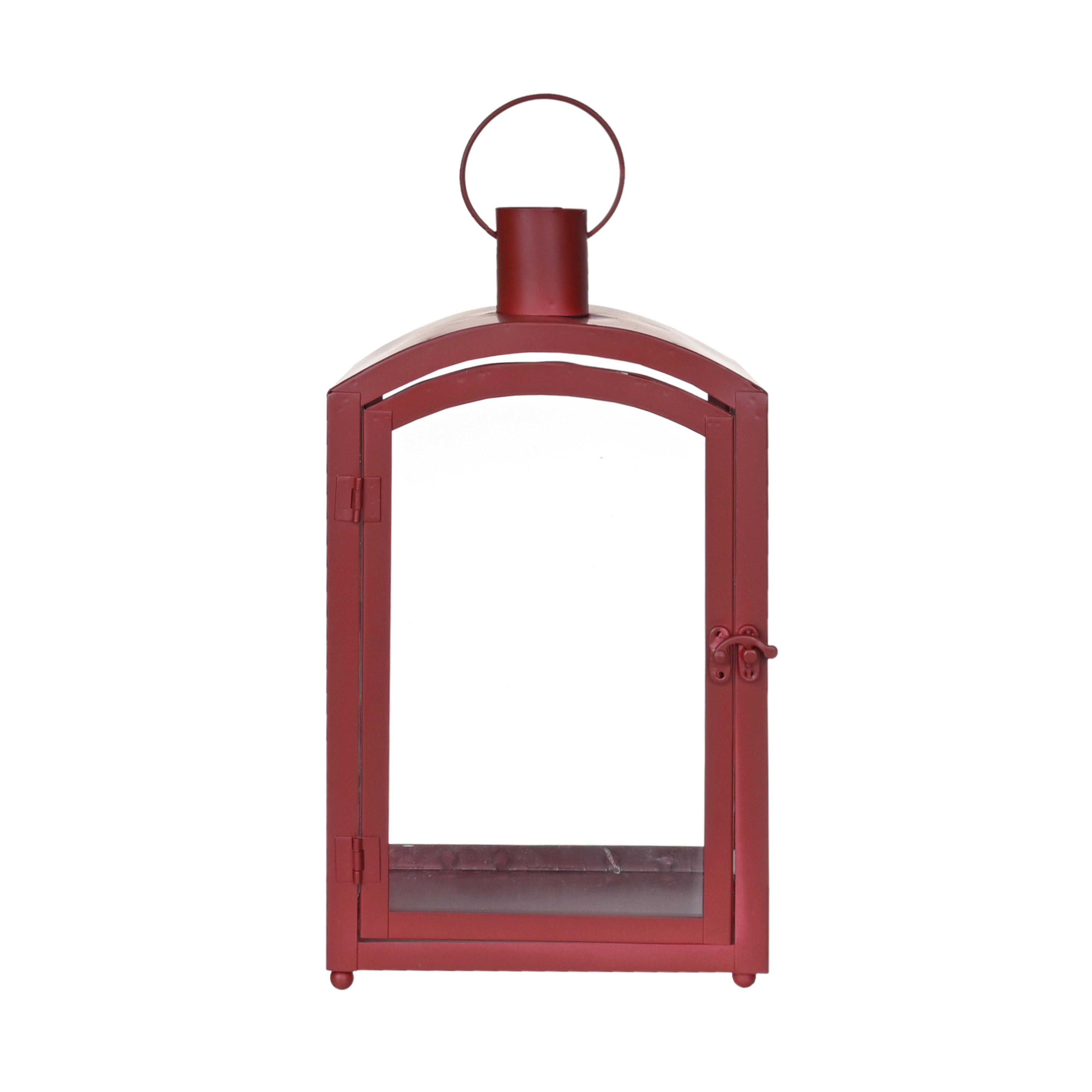 Laterne Sandra - Rot, KONVENTIONELL, Glas/Metall (19/15/35cm) - Luca Bessoni