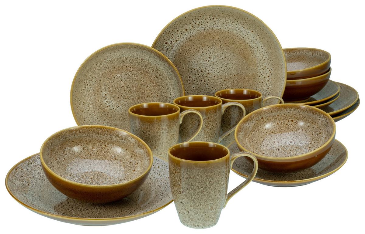 Kombiservice Keramik 4 Personen Geschirr Set - Multicolor, MODERN, Keramik (34/31/33cm) - Creatable