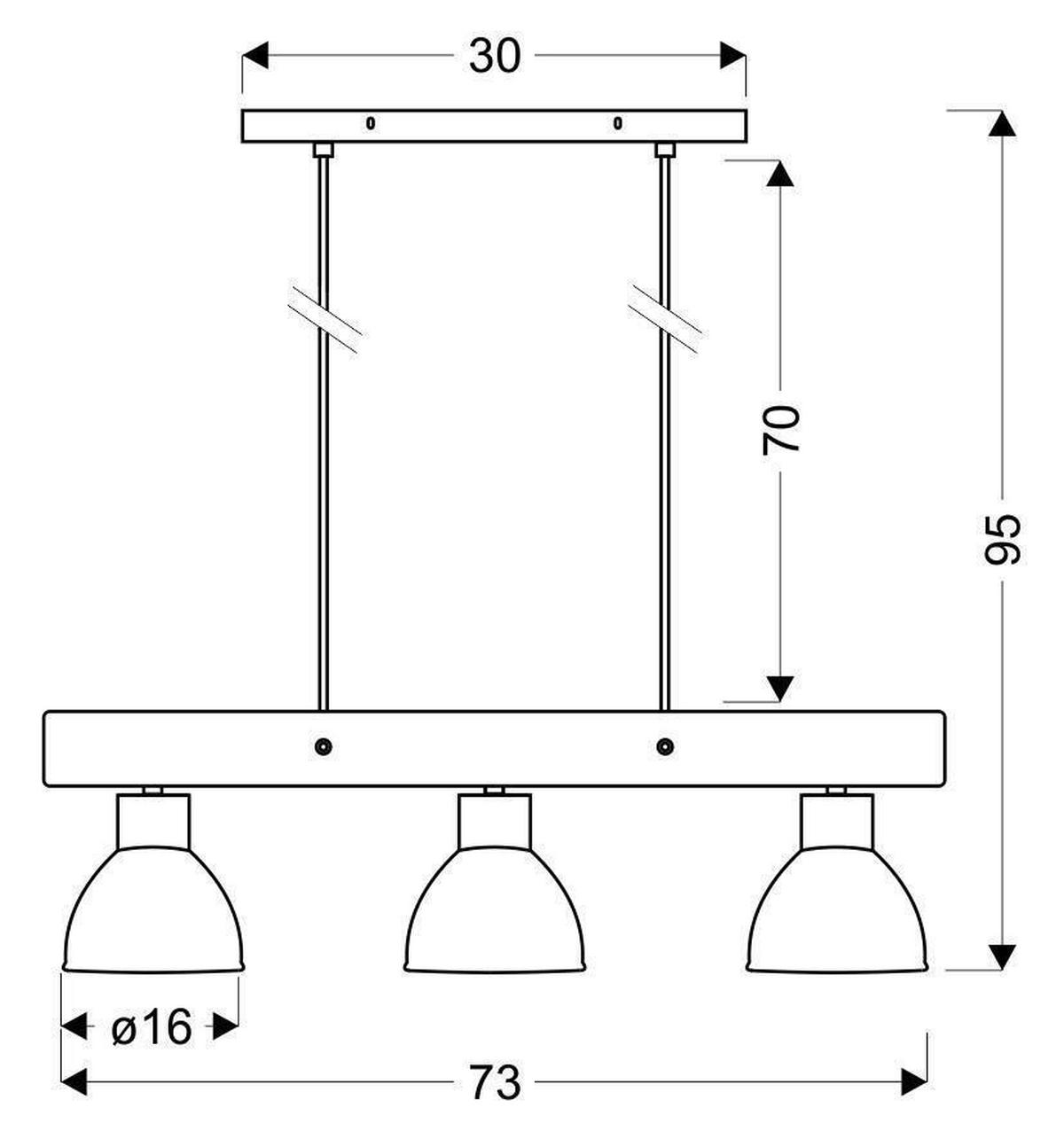 Hängeleuchte 33-73471 - Natur, Metall (73/16/95cm)