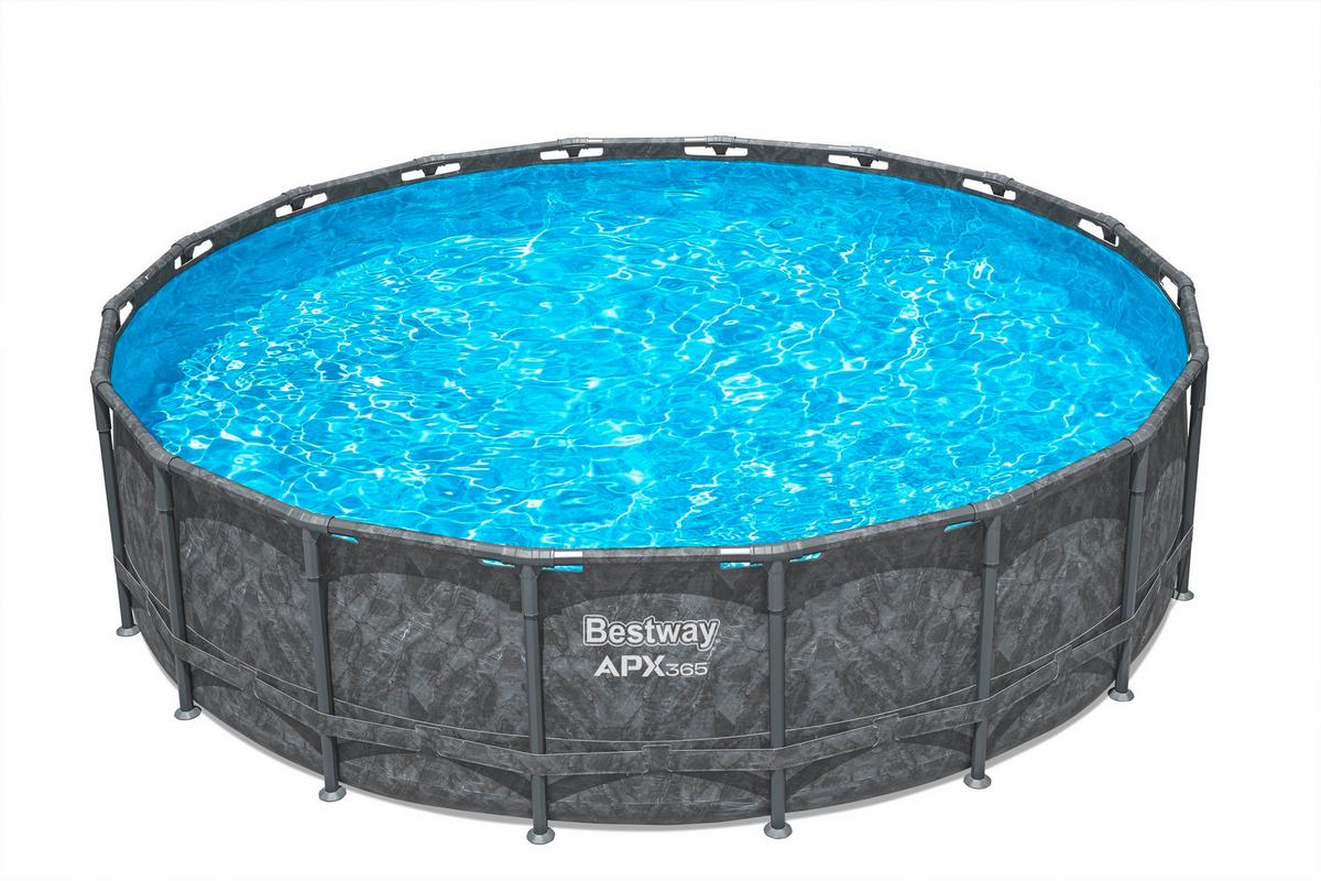 Pool Leonie - Blau/Dunkelgrau, KONVENTIONELL, Kunststoff/Metall (549/132cm) - Bestway