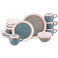 Kombiservice 16-Teilig. Steinzeug, multicolor - Türkis/Cognac, Basics, Keramik - Creatable