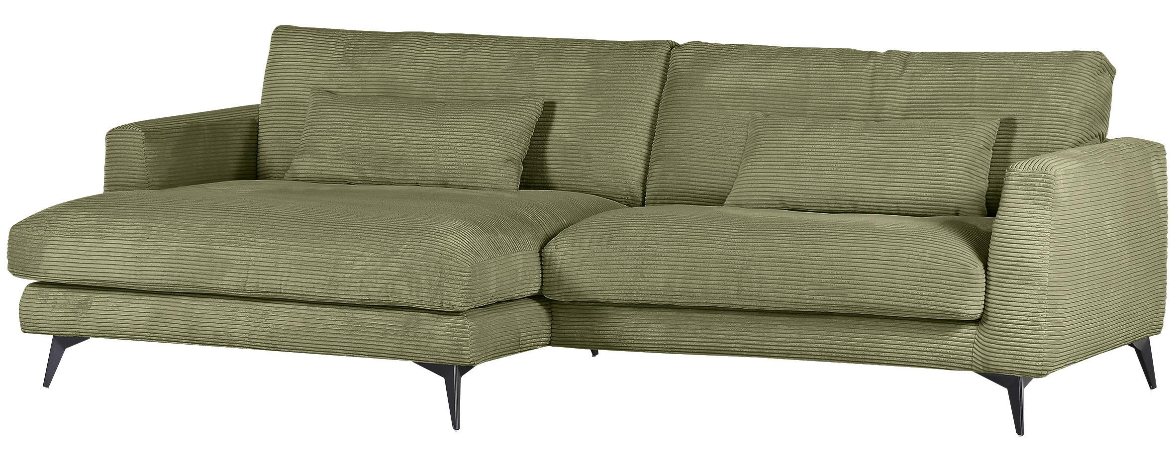 Ecksofa Macau, Olivgrün S: 140x270 cm - Schwarz/Olivgrün, LIFESTYLE, Textil (140/270cm) - Livetastic