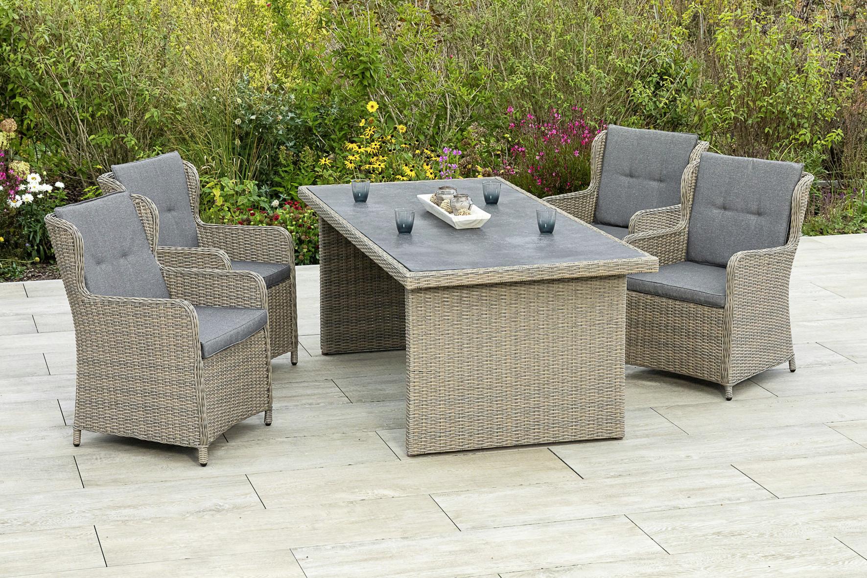 Gartensessel 2er-set Ostiano Metall/kunststoff/textil - Beige/Grau, KONVENTIONELL, Kunststoff/Textil (65/93/62cm) - Gardenson