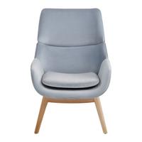 Kreslo FELIA svetlá sivá - farba buka/svetlosivá, Modern, drevo/textil (71/92,5/79cm) - Bessagi Home