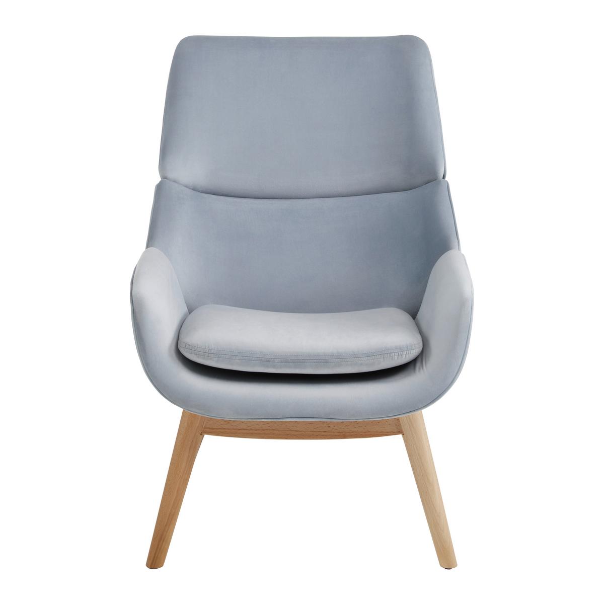 Kreslo FELIA svetlá sivá - farba buka/svetlosivá, Modern, drevo/textil (71/92,5/79cm) - Bessagi Home