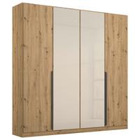 Skříň s otočnými dveřmi dub Artisan/šampaňská 181cm - šedá/dub artisan, Moderní, kov/kompozitní dřevo (181/210/54cm) - Rauch Möbel