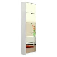 Billenős Cipősszekrény Koblenz - fehér, Design, faalapú anyag/üveg (58/177/17cm) - MID.YOU