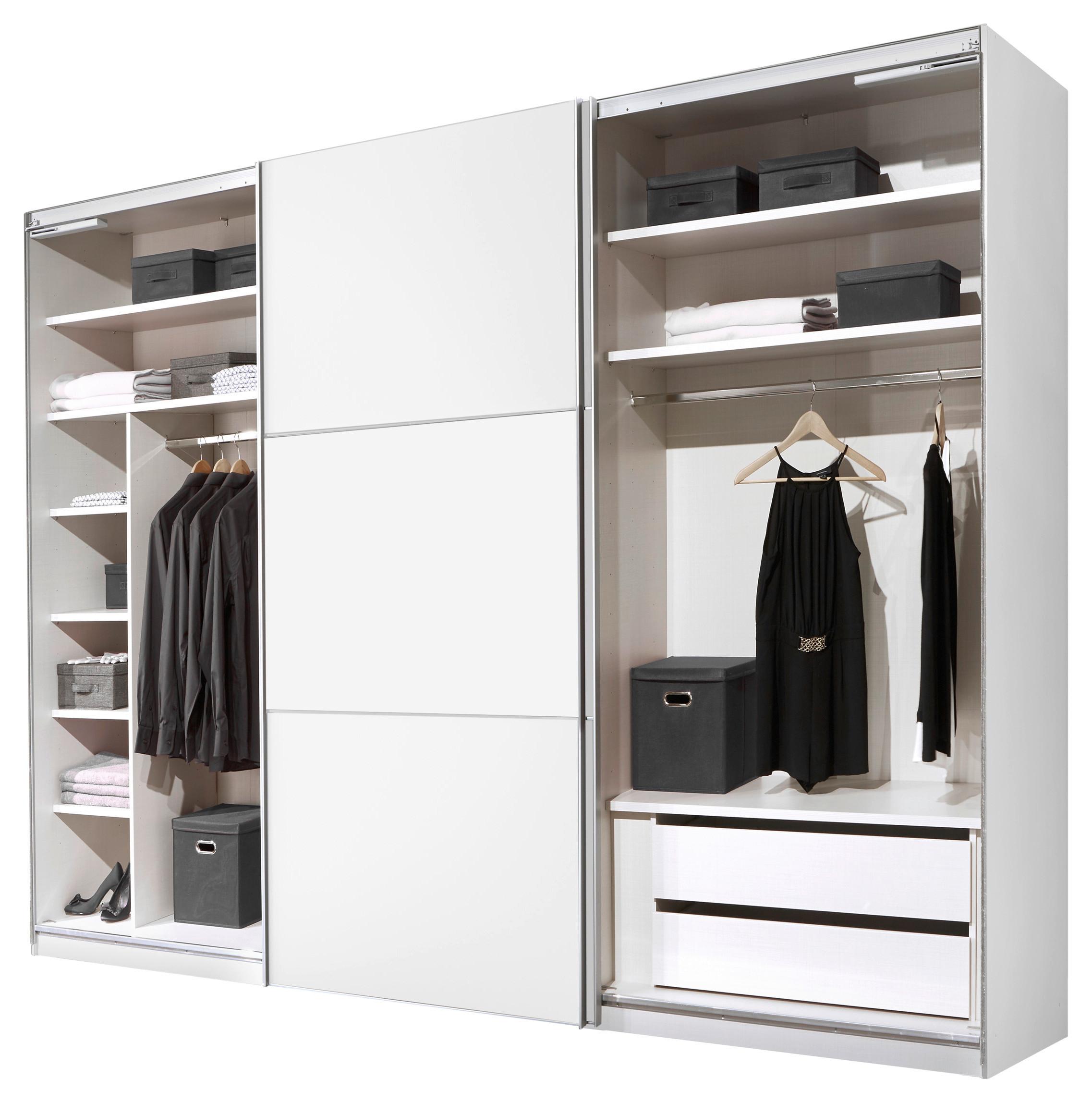 Schwebetürenschrank B: 280 cm Includo, Artisan Eiche/Weiß - Weiß/Eiche Artisan, Design (280/222/68cm) - MID.YOU