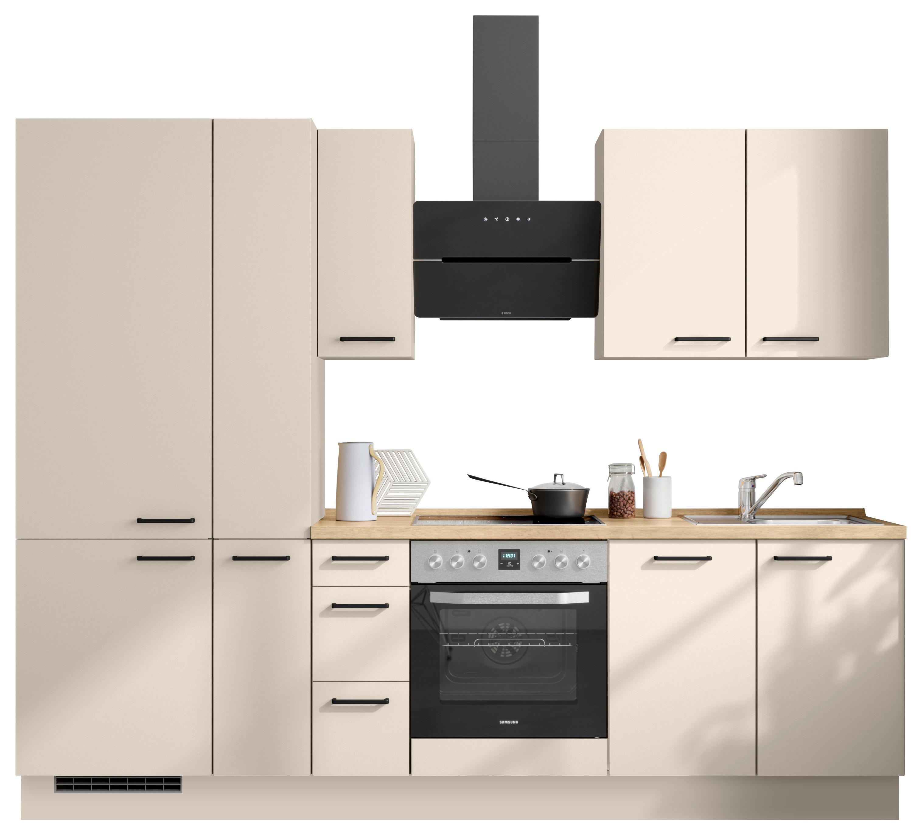 Küchenleerblock Easytouch High-Line, H3 Links - Sandfarben/Eichefarben, MODERN, Holzwerkstoff (270cm) - Nobilia