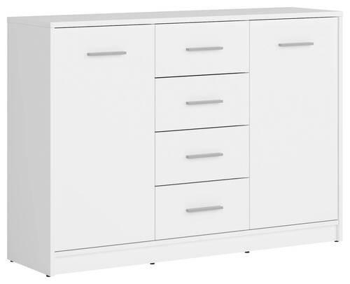 Kommode Nepo Plus Chest Of Drawers - Schwarz/Weiß, Design, Holzwerkstoff (118,5/84/34cm)