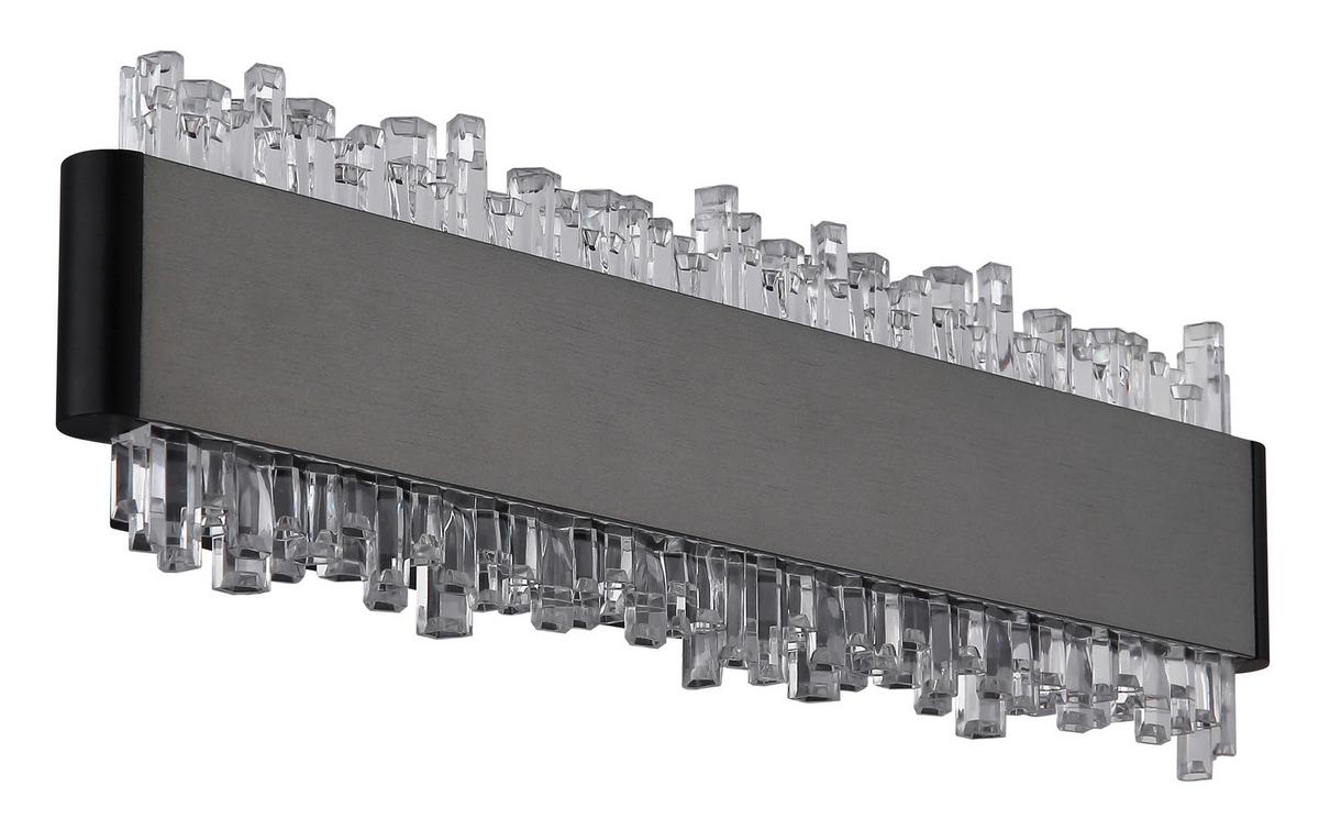 LED-Wandleuchte 4000k, 8w - Klar/Schwarz, Design, Kunststoff/Metall (120/8/4cm) - Globo