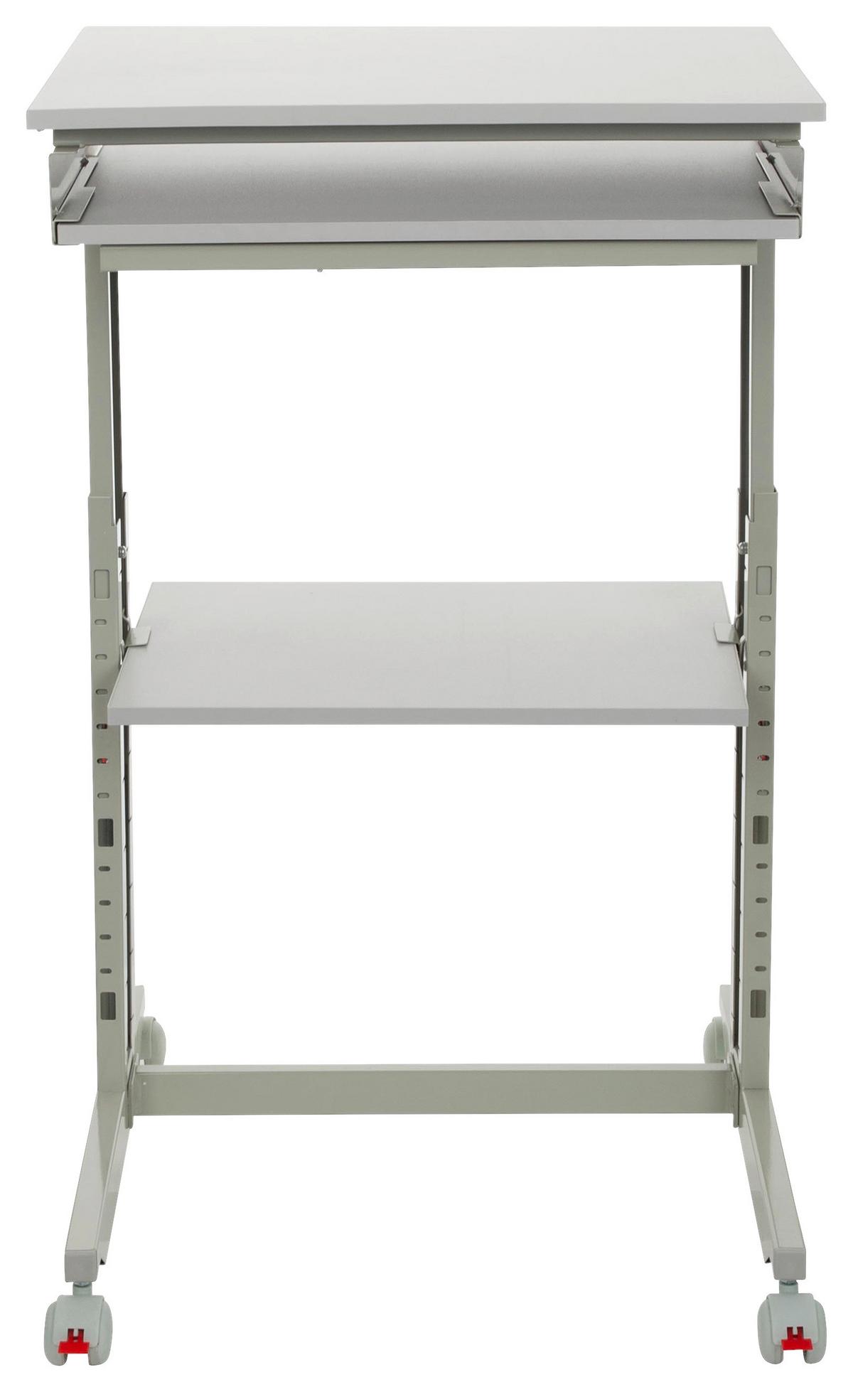 Schreibtisch B 50cm H 71,5 - 107,5cm Workstation - Grau, Basics, Holzwerkstoff/Kunststoff (60/71,5-107,5/50cm) - MID.YOU