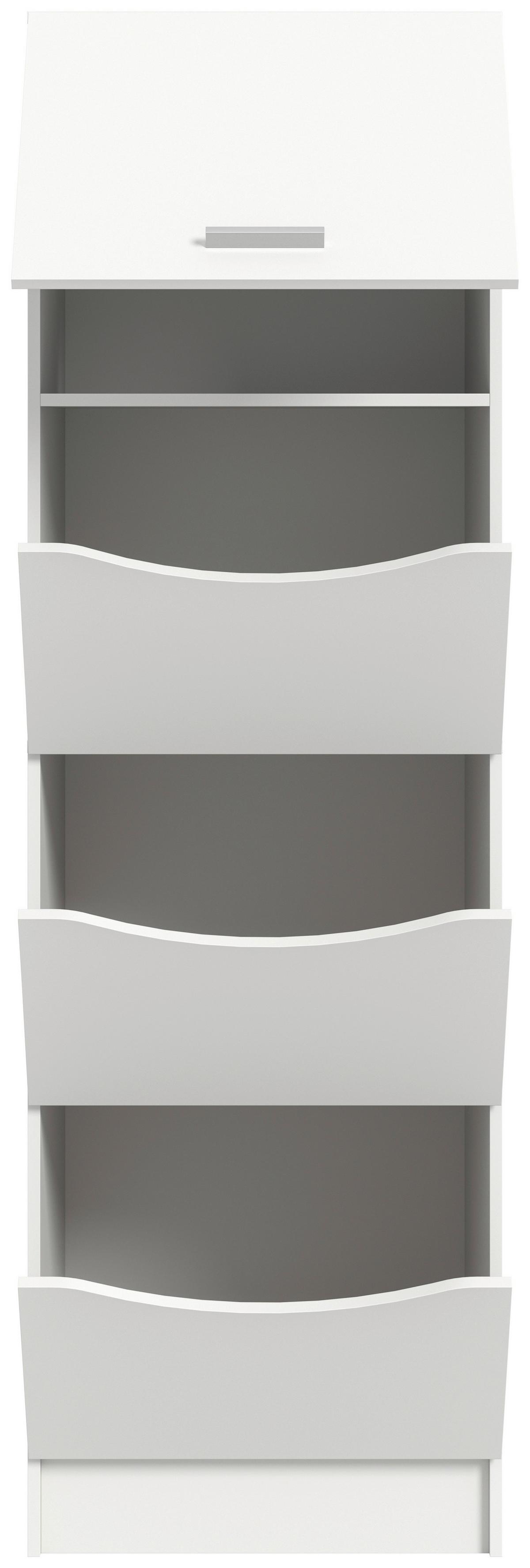 Vysoká skrinka Free biela - biela/strieborná, Basics, kompozitné drevo/plast (50/195/62cm) - MID.YOU