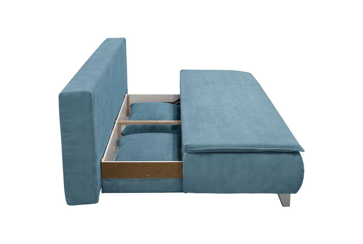 Boxspringová pohovka MONA LUX, azurově modrý manšestr - azurová modrá, Moderní, textil (208/100/106cm) - Mömax