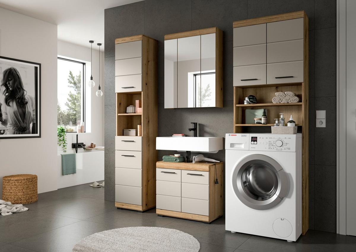 Badezimmer Scout Kaschmir/Naturfarben B: 160 cm - Kaschmir/Schwarz, MODERN, Holzwerkstoff (160cm) - MID.YOU
