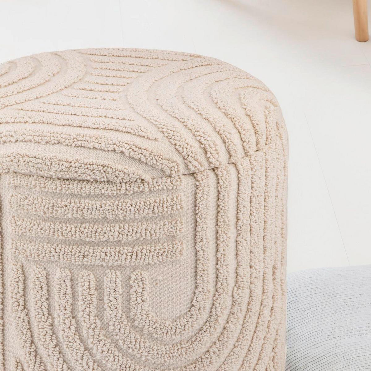 Hocker Beige B: 40cm - Beige, Basics, Textil (40cm) - Livetastic