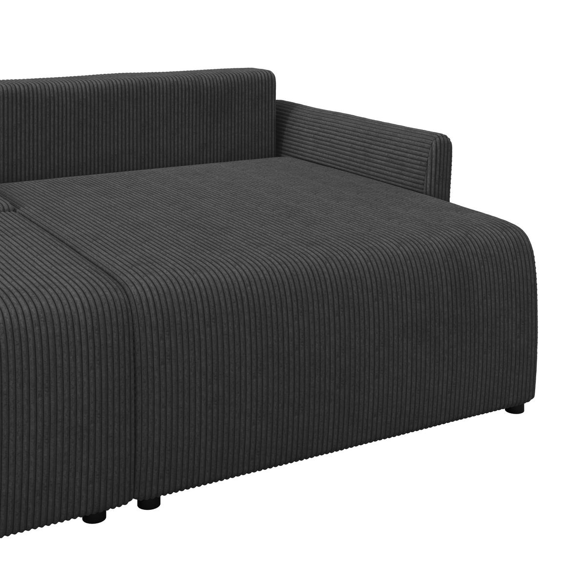 Ecksofa mit Schlaffunktion Sonos, Schwarz 228x146 cm - Ecru/Schwarz, MODERN, Textil (228/146cm)