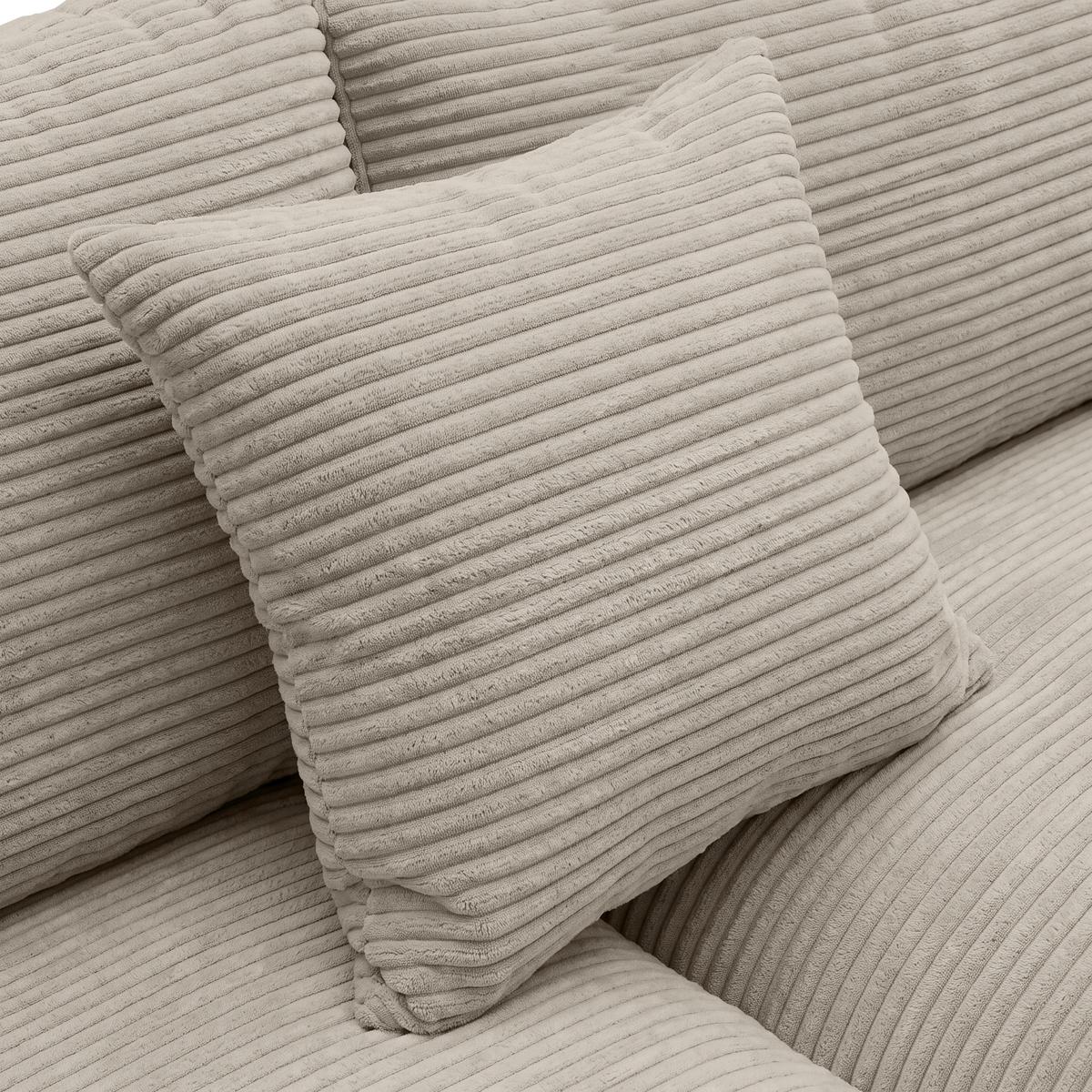 Rohová sedačka PEDRO, pravá, šedohnědý manšestr - černá/šedohnědá, Moderní, textil/plast (300/190cm) - Mömax