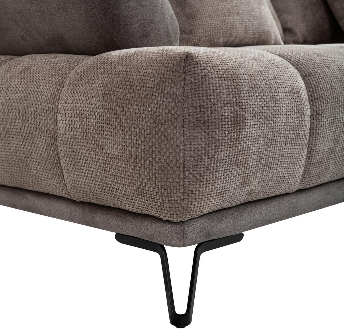 LARGO, pravá, sivohnedá, potreba šírky dverí 90 cm - čierna/taupe, Modern, kov/textil (262/184cm)