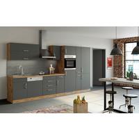 Küchenzeile Sorrento Mit Geräten 360 cm Anthrazit - Anthrazit/Eiche Wotan, MODERN, Holzwerkstoff (360cm) - Held