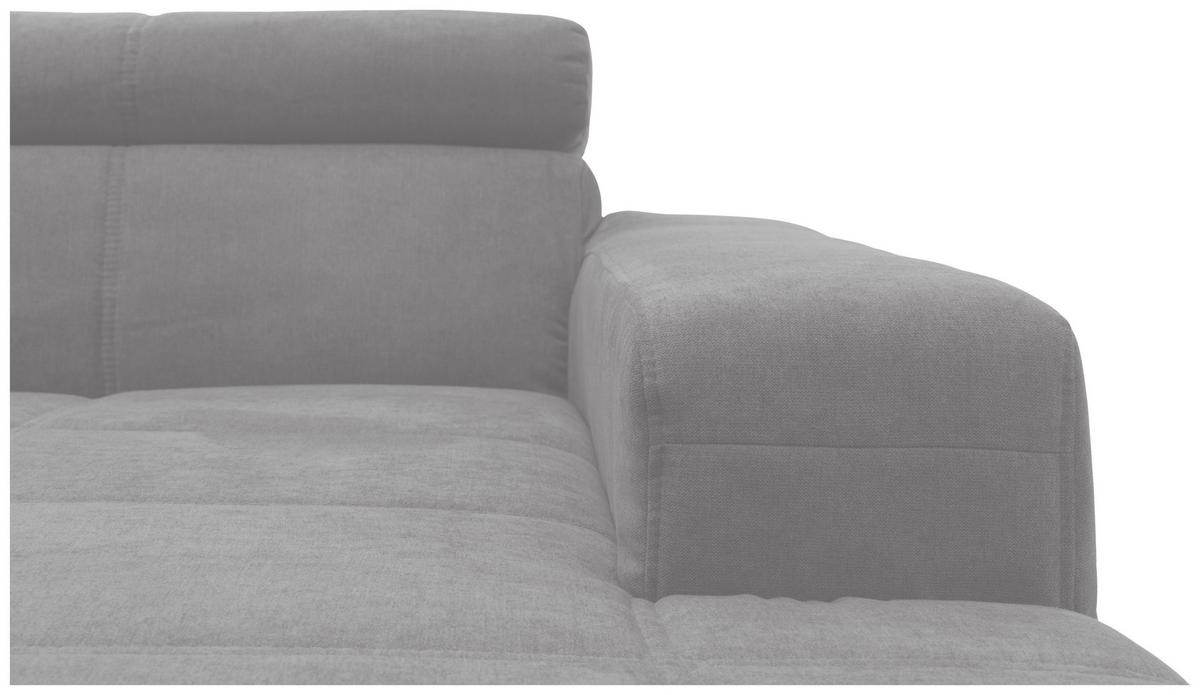 Wohnlandschaft Brandon Kopfteilverstellung Silber - Silberfarben/Schwarz, Design, Textil (228/359/175cm) - MID.YOU