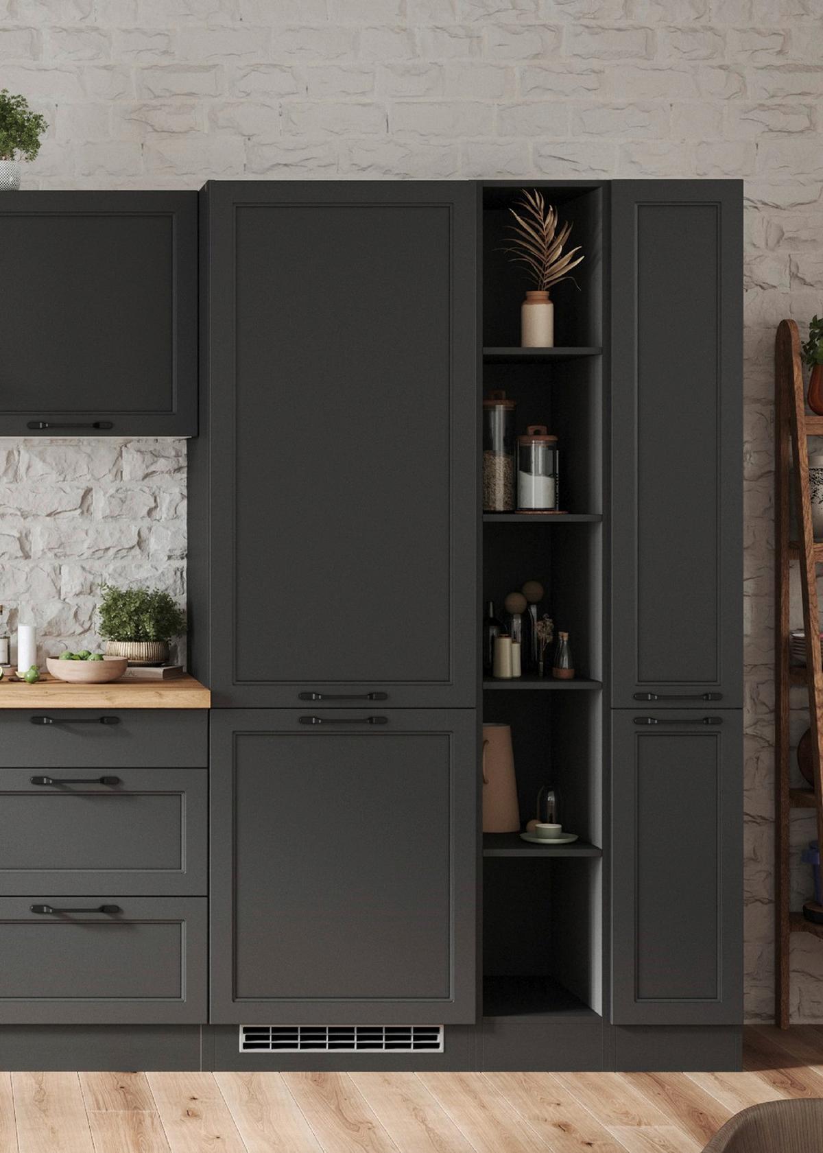 Geräteumbauschrank Meran B: 60 Cm Grau - Grau, LIFESTYLE, Holzwerkstoff (60/200/60cm) - Held