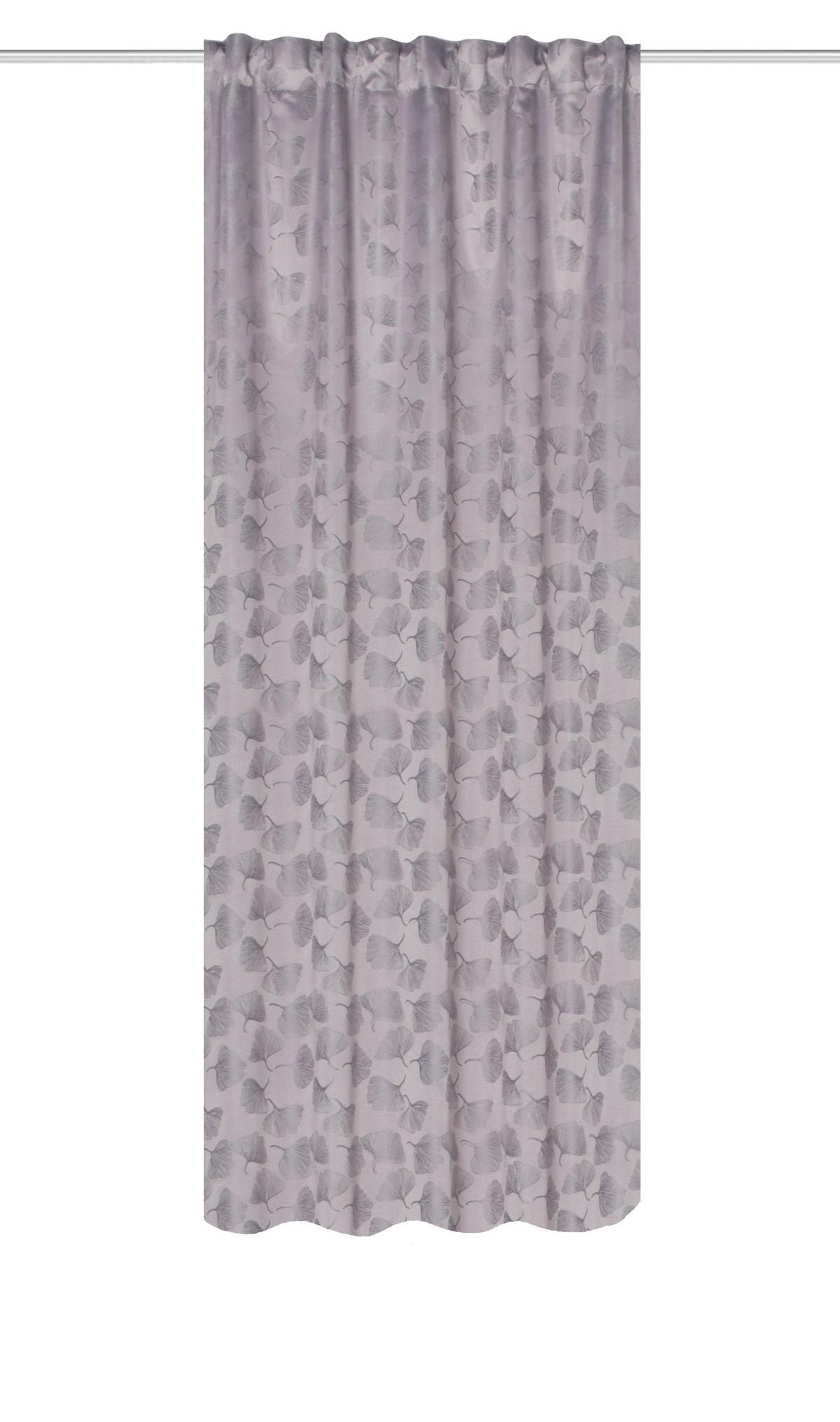 Fertigvorhang Gingko - Grau, Trend, Textil (135/225cm)