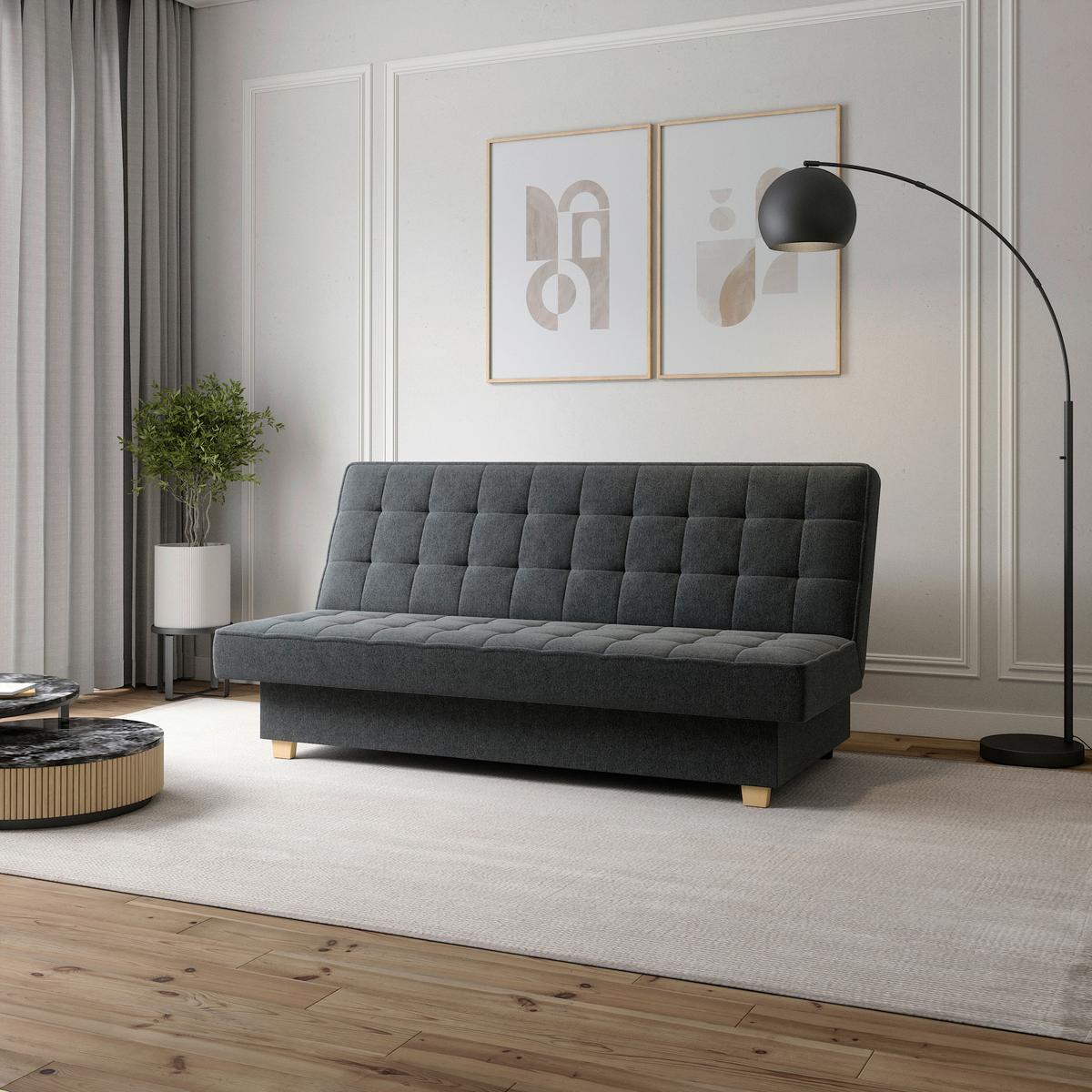 Schlafsofa Miko Grau B: 192 cm - Grau, Design, Textil (192/92/95cm) - MID.YOU