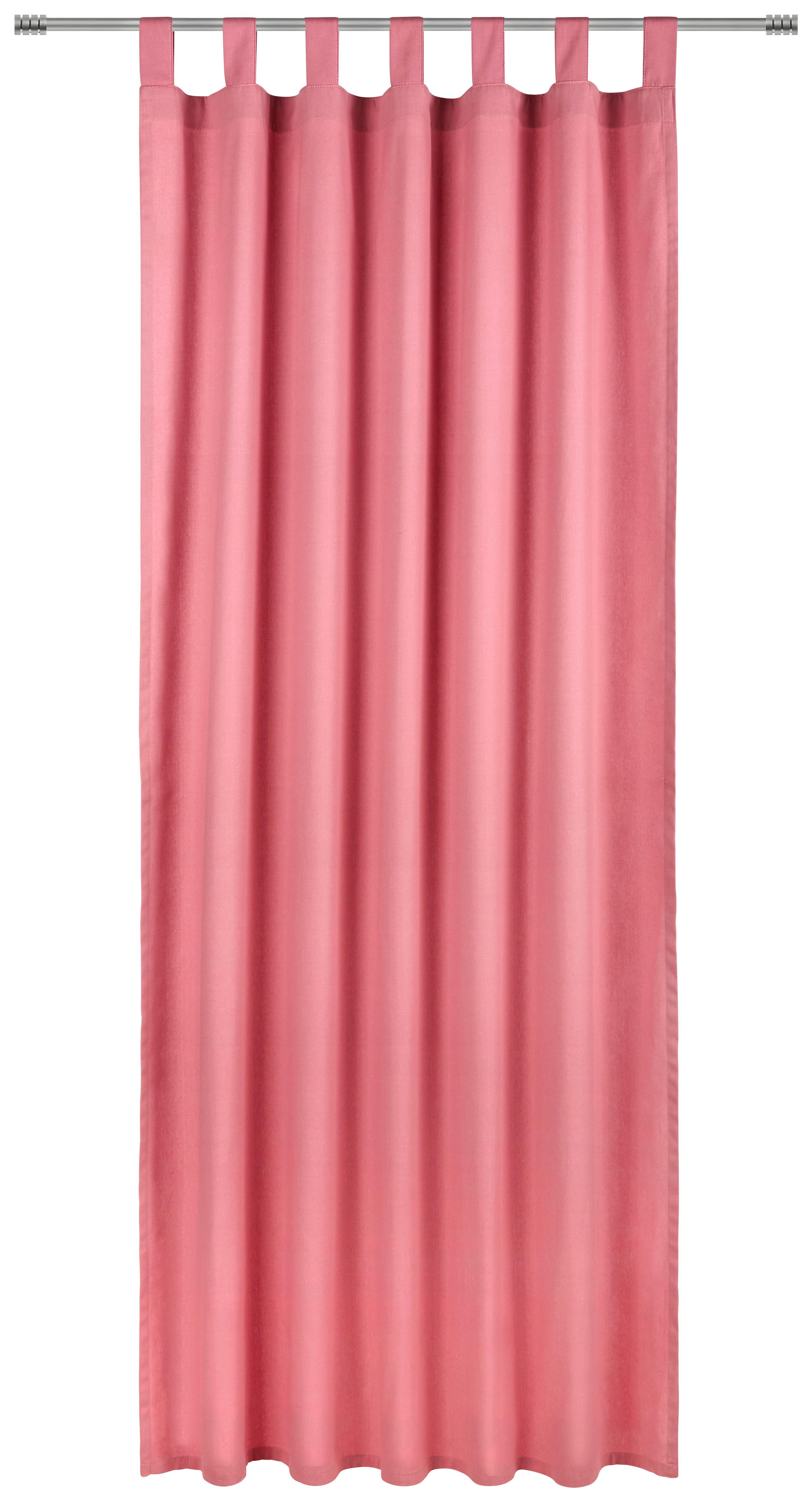 Schlaufenvorhang Malina - Rosa, KONVENTIONELL, Textil (140/245cm) - Ombra