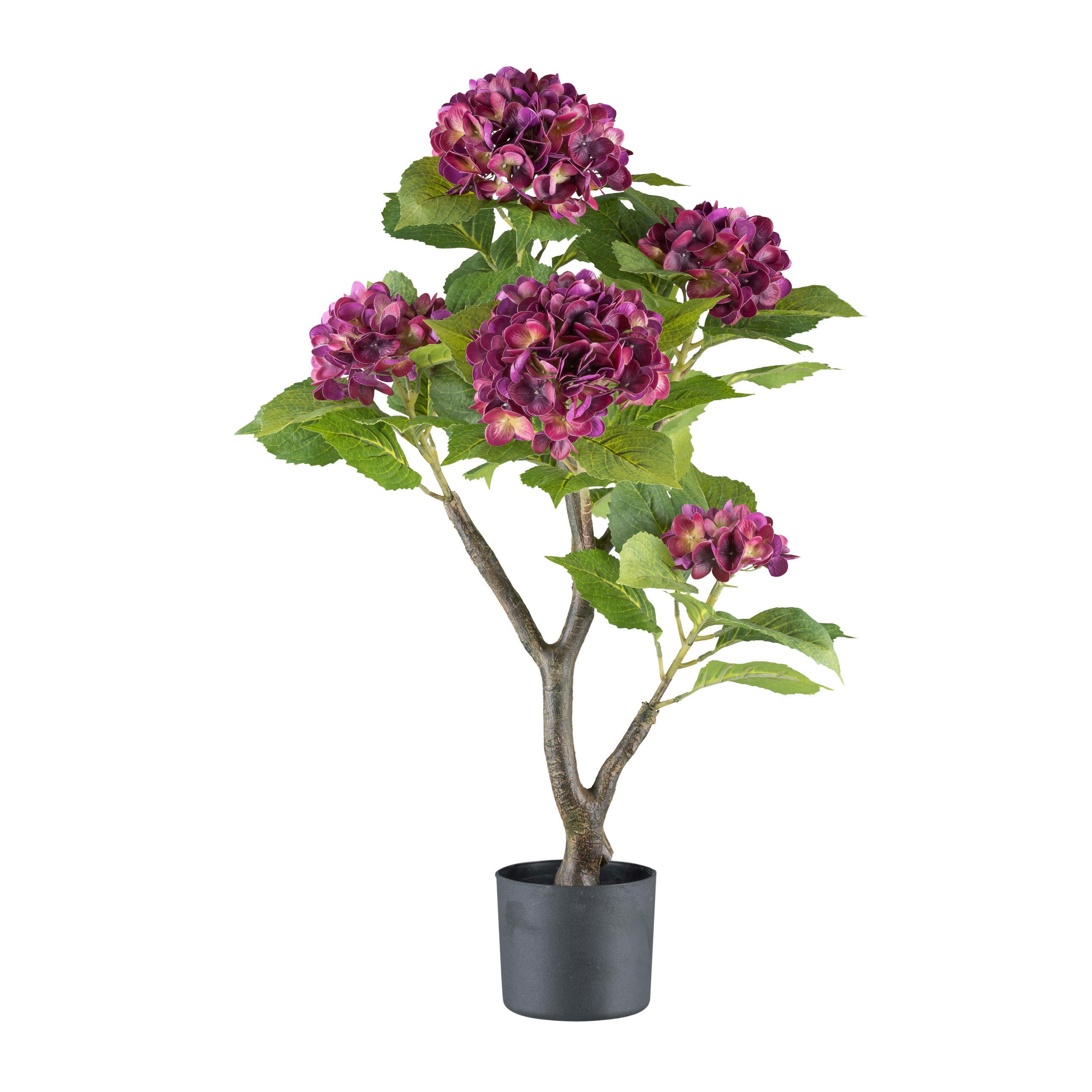 Kunstpflanze Lila/Braun/Schwarz, 85 cm - Lila/Schwarz, Design, Kunststoff (85cm) - P & B