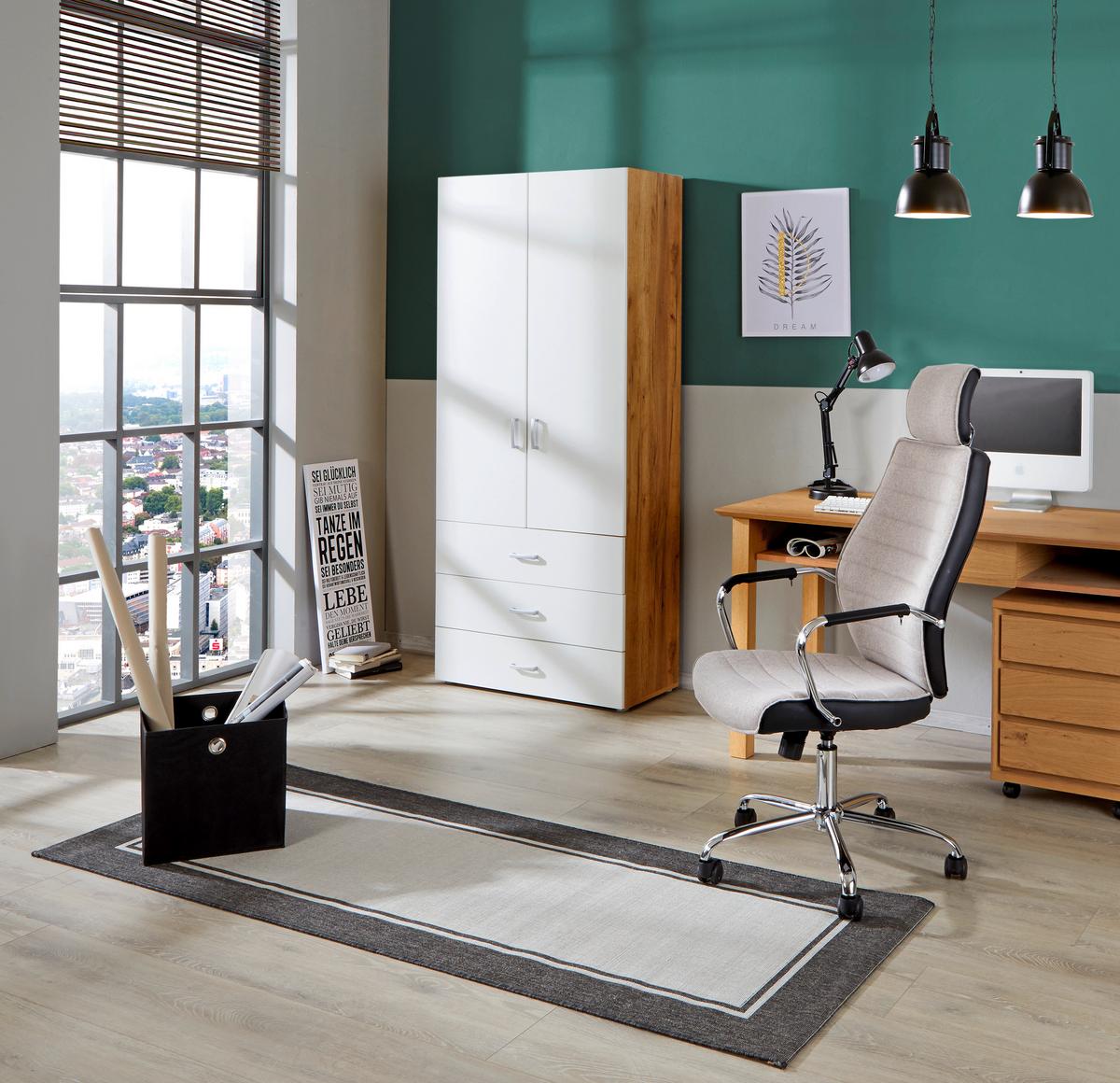 SKŘÍŇ NA ŠANONY TIO - bílá/barvy dubu, Moderní, kompozitní dřevo (80/183/37,5cm)