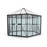 Gewächshausbausatz Hera 9000 9 M2 Metall/Kunststoff/Glas - Schwarz, Basics, Glas/Kunststoff (336/283,7/383,3cm)