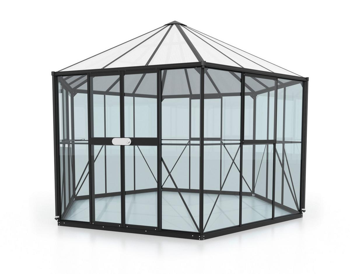 Gewächshausbausatz Hera 9000 9 M2 Metall/Kunststoff/Glas - Schwarz, Basics, Glas/Kunststoff (336/283,7/383,3cm)